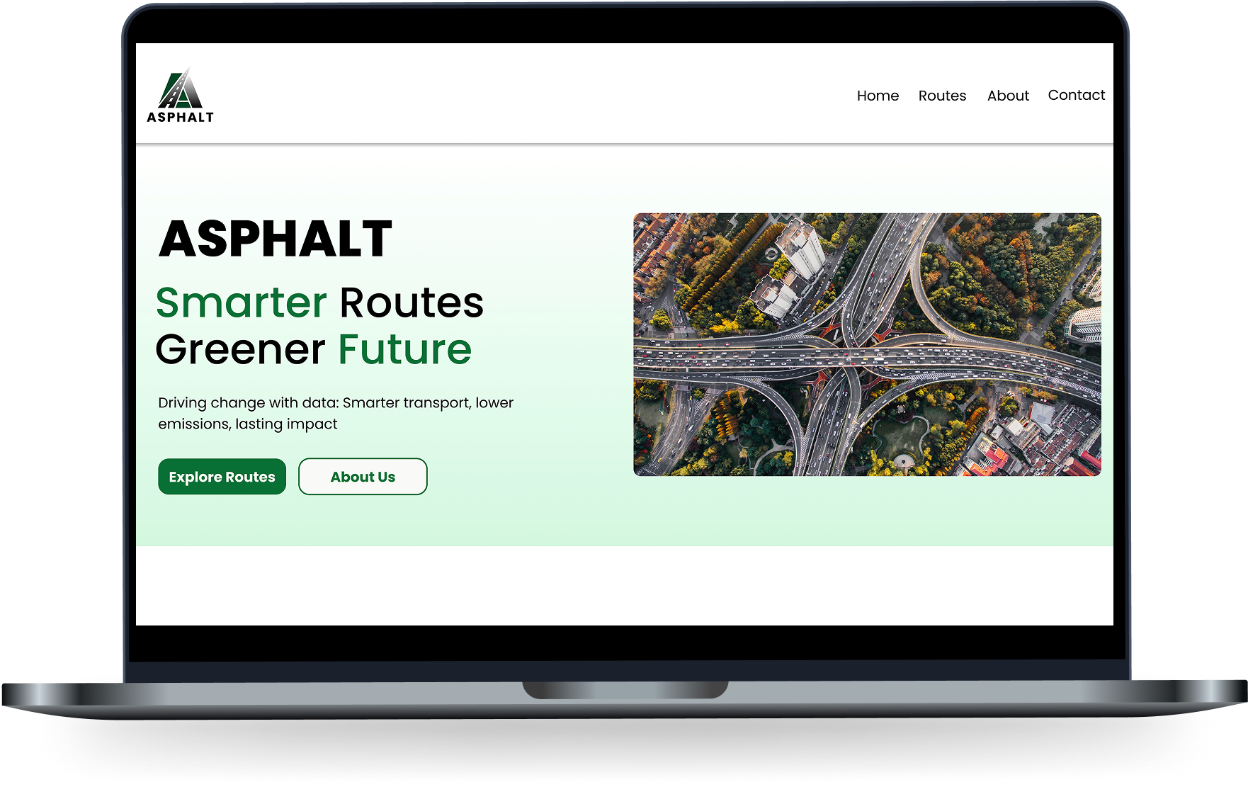 Asphalt dashboard on laptop